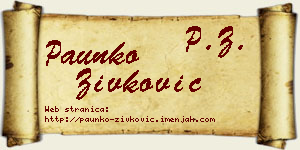 Paunko Živković vizit kartica